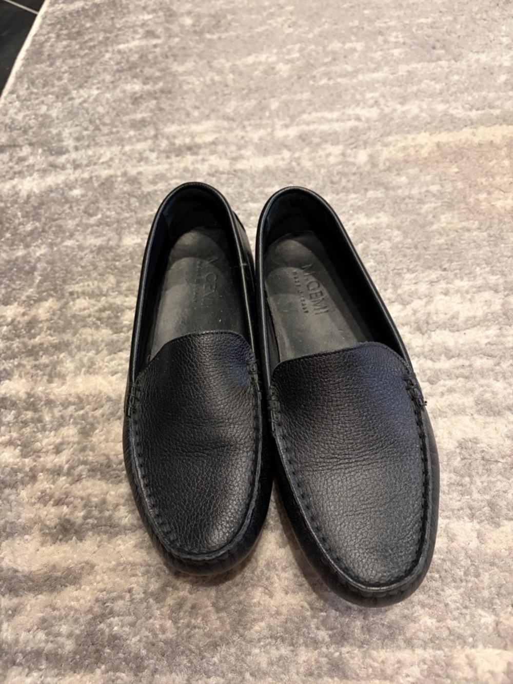 M. Gemi Leather Driving Loafers in Black